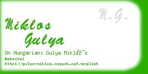 miklos gulya business card